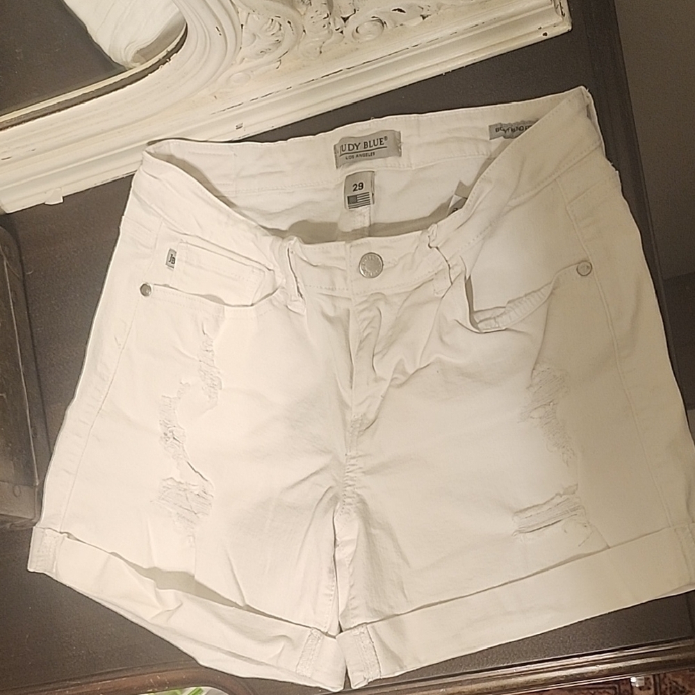 Judy Blue Women's White Jean Shorts
